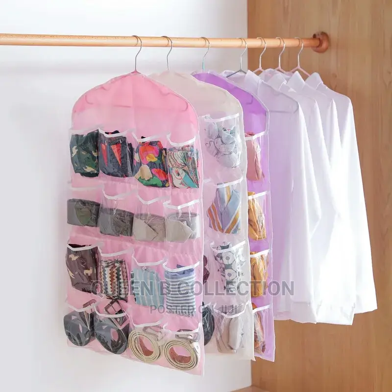 16 Pocket Hanging Tool Bag, Socks,Bra Underwear Rack Hanger