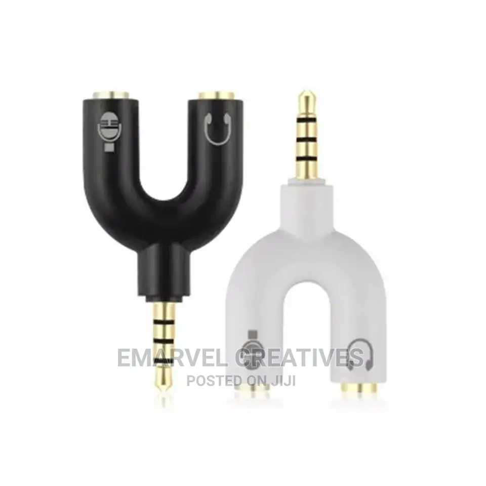 3.5mm Stereo Audio Splitter Earphone Headset + Microphone