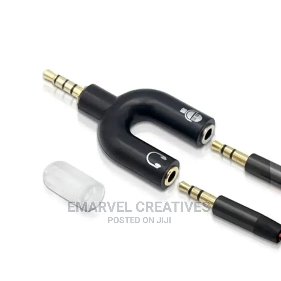 3.5mm Stereo Audio Splitter Earphone Headset + Microphone