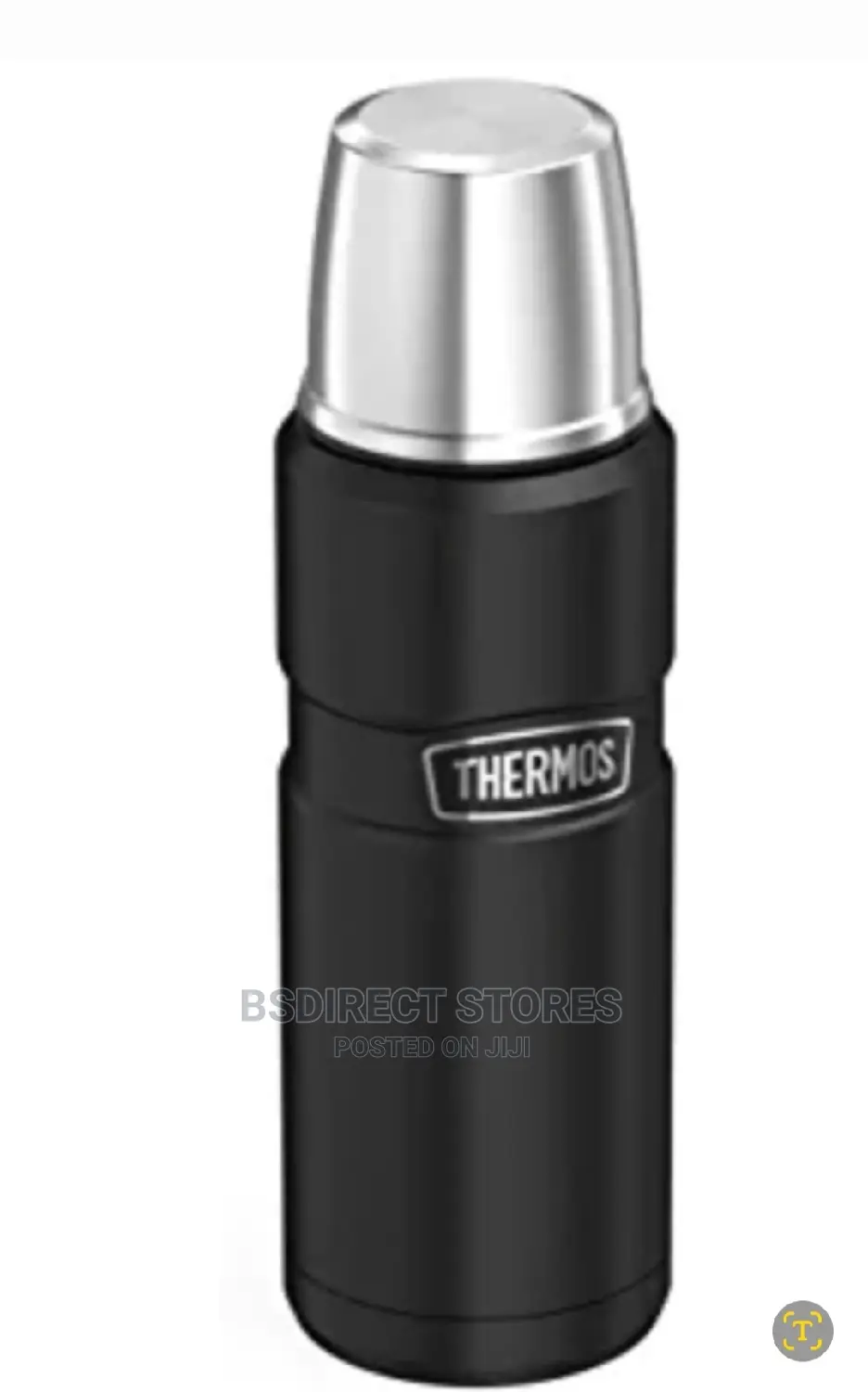 Thermos MATT BLACK Stainless Steel King Drink Flask, 470ml