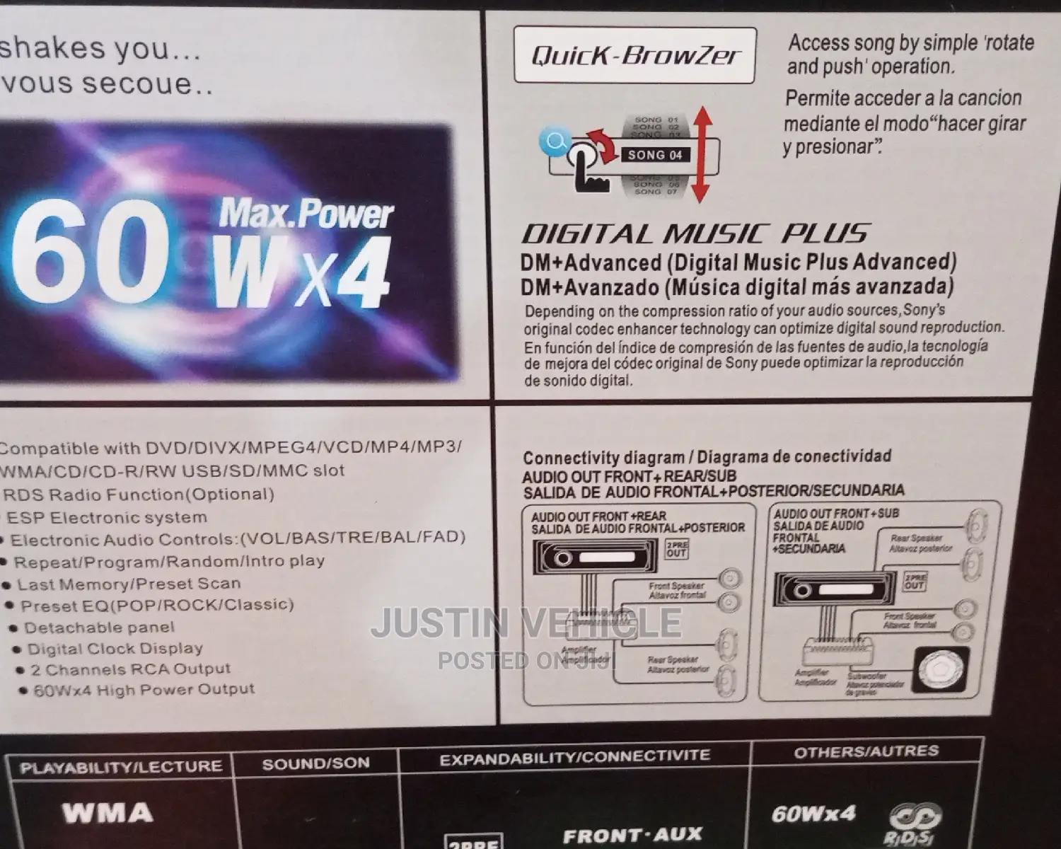 Car Compatible With Dvd/Vcd/Cd/Mp4/Mp3