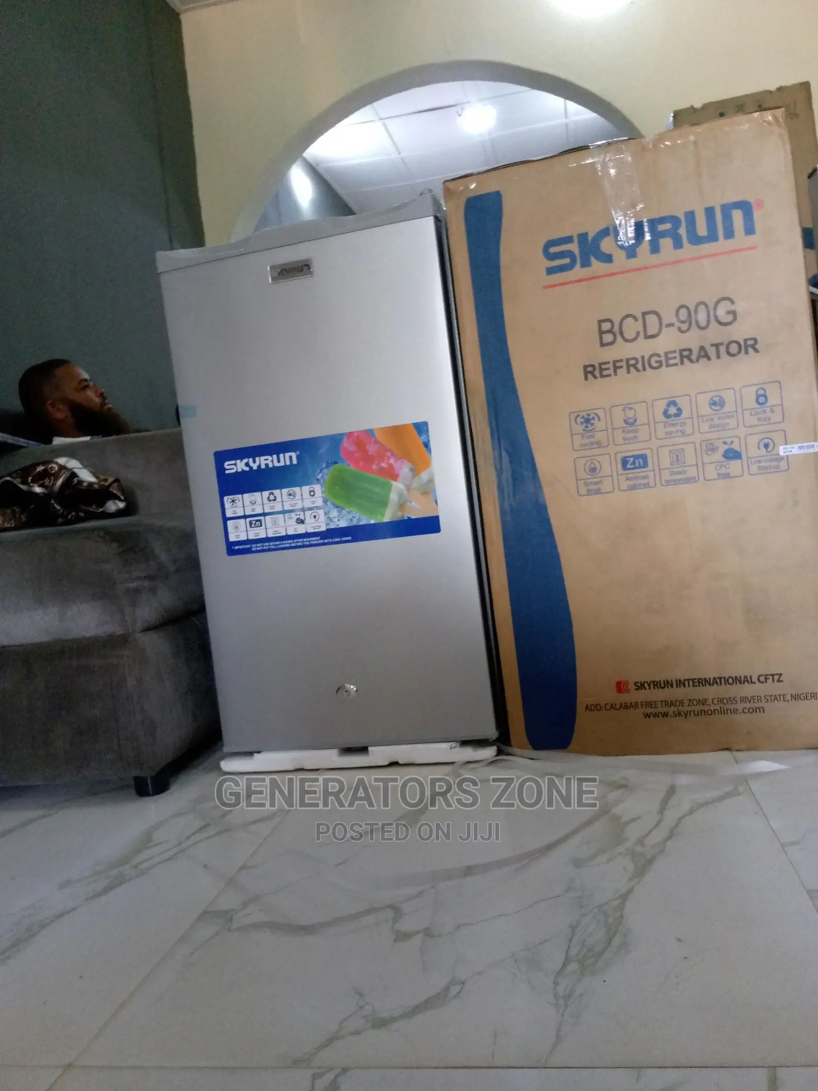 Original Bcd-90g Skyrun Fridge 90L(Top Freezer) Single Door