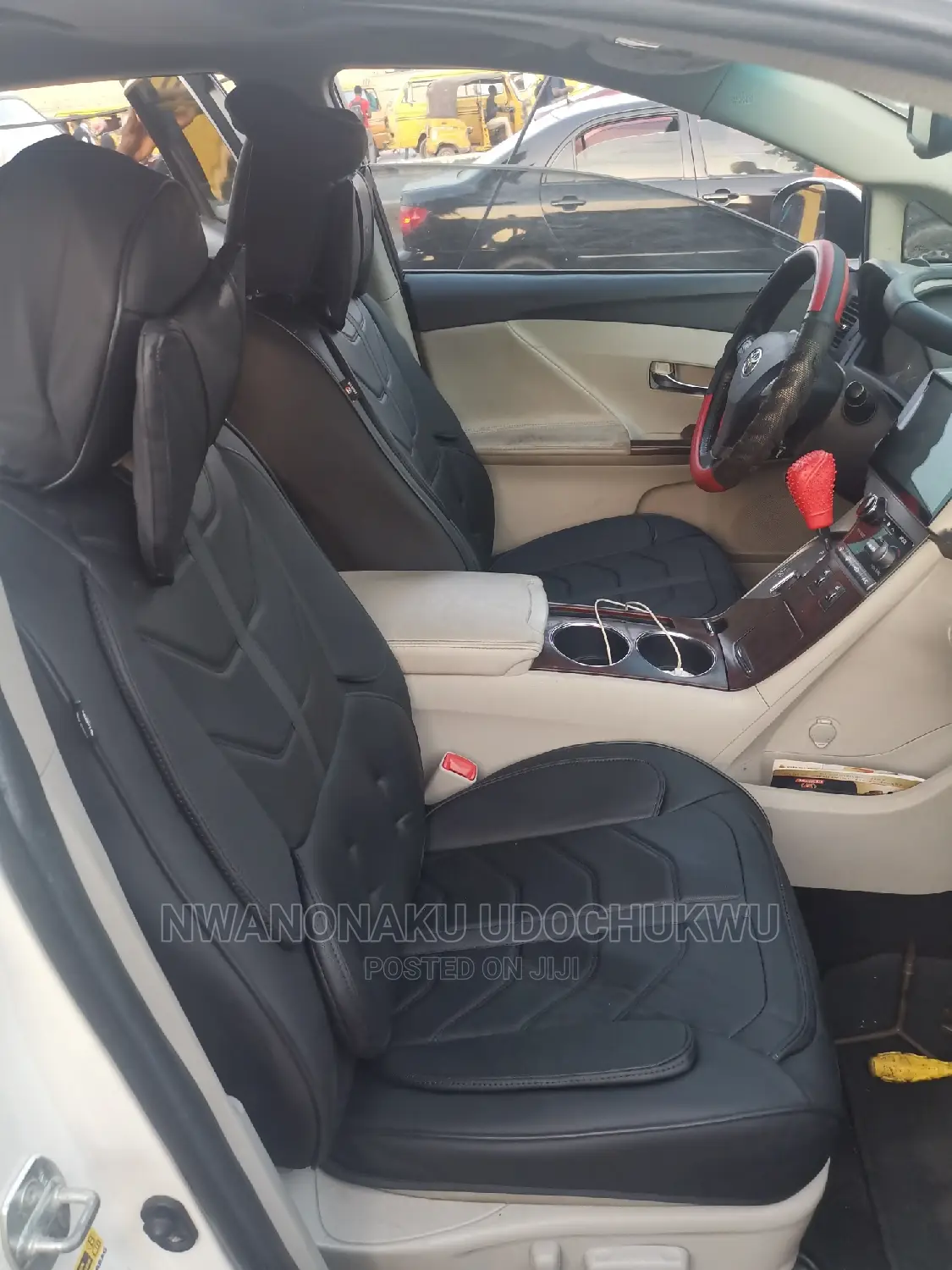 Plain Black Leather Seat Cover