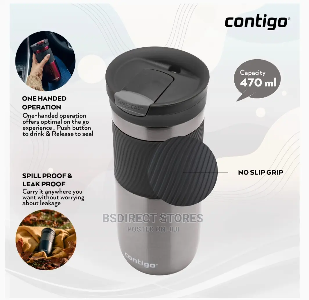 Contigo GUN METAL Snapseal Leakproof Travel Tumbler 450ml