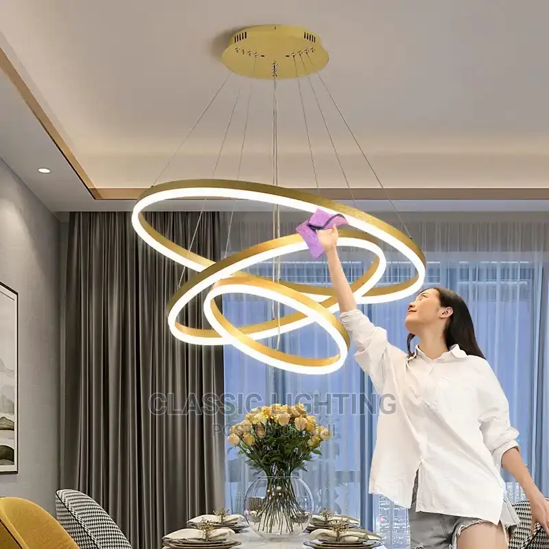 Modern Led Chandelier for Living Room Dining Room Metal