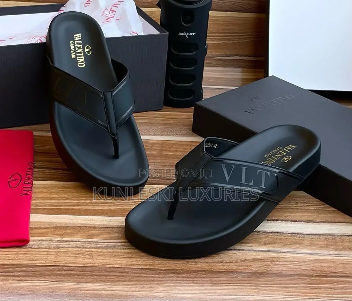 Original Valentino Garavani Men Leather Slippers Available