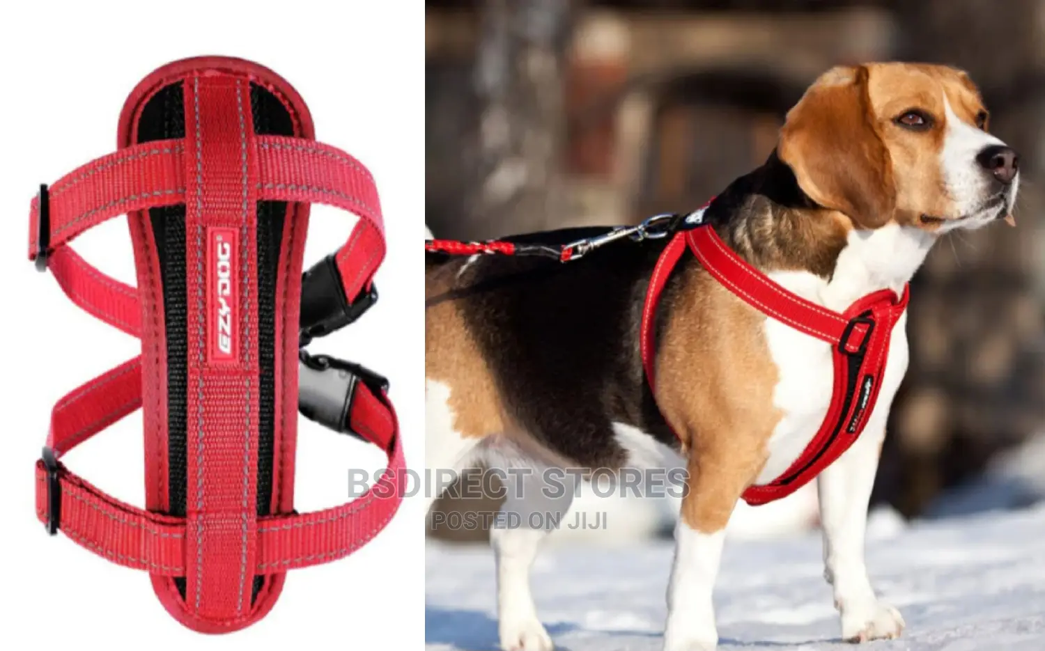 Ezydog RED EXTRA LARGE Chest Plate Harness + Car Restraint
