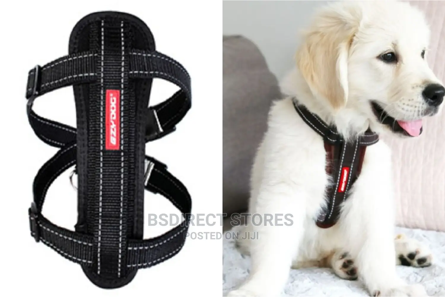 Ezydog BLACK SMALL Chest Plate Harness + Car Seat Restraint