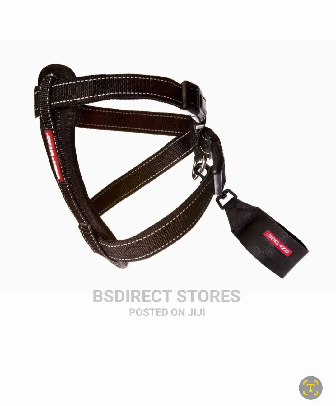 Ezydog BLACK MEDIUM Chest Plate Harness + Car Seat Restraint