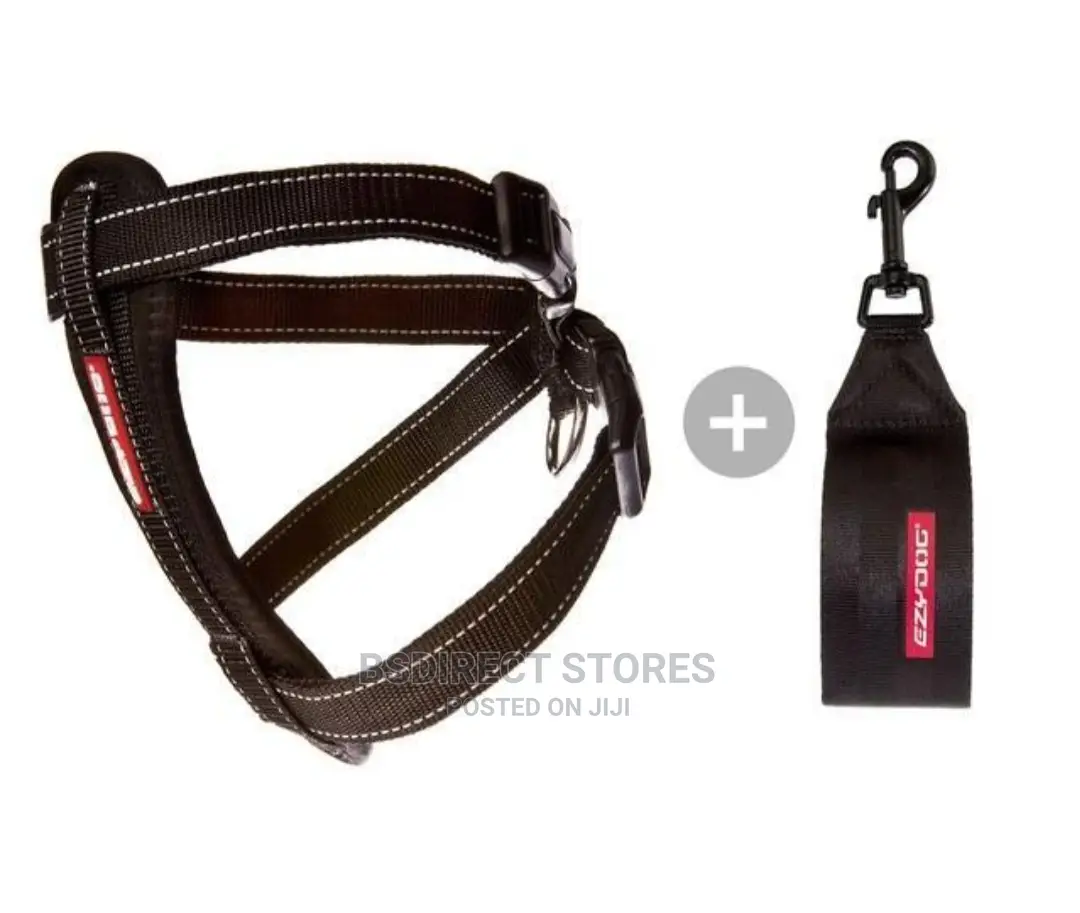Ezydog BLACK EXTRA LARGE Chest Plate Harness + Car Restraint