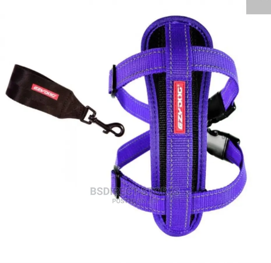 Ezydog PURPLE LARGE Chest Plate Harness + Car Seat Restraint