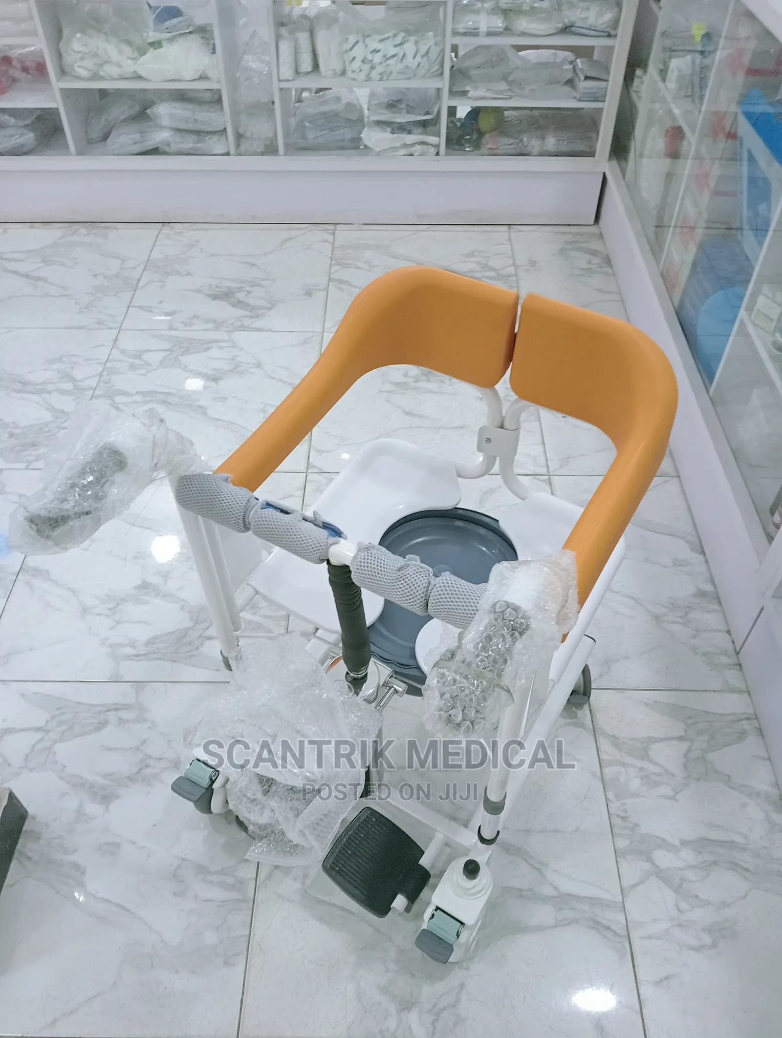 Commode Chair Toilet Shower Chair Moving Wheelchair