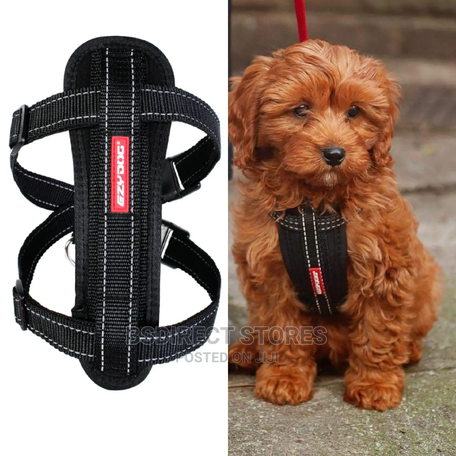 Ezydog BLACK SMALL Chest Plate Harness + Car Seat Restraint