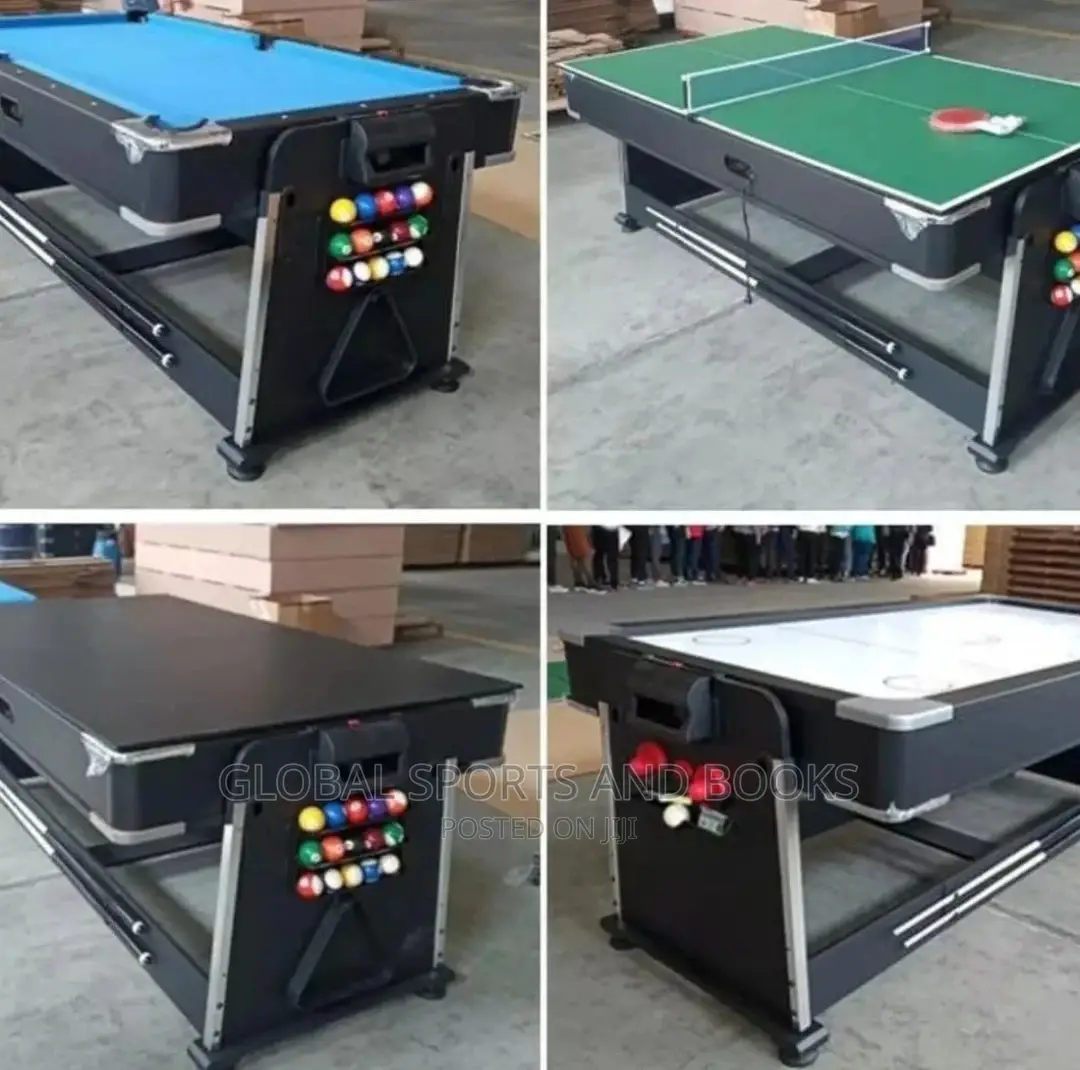 4 in 1 Snooker Board, Table Tennis,Air Hockey Flat Board
