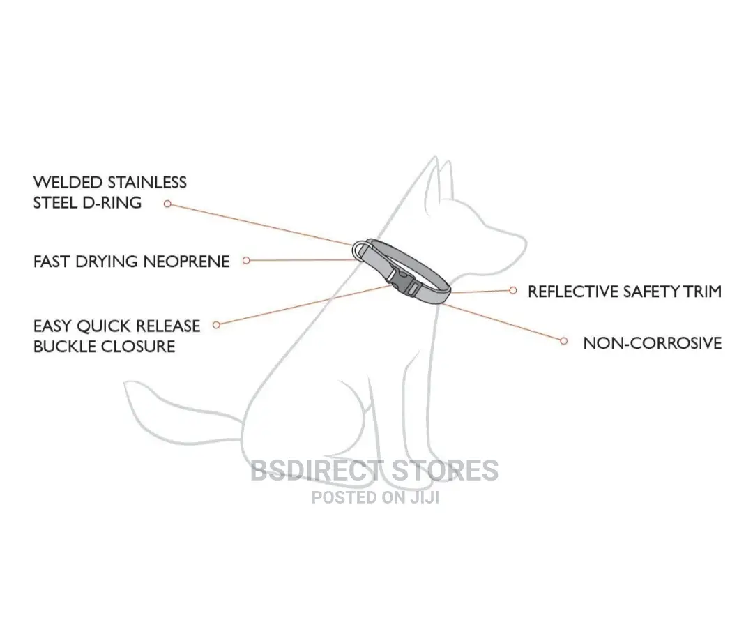 Ezydog LARGE RED Neo Classic Collar Strong Reflective