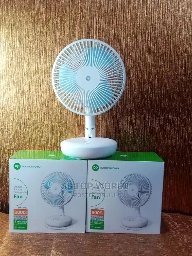 80 Degree Rotation Desktop Rechargeable Fan