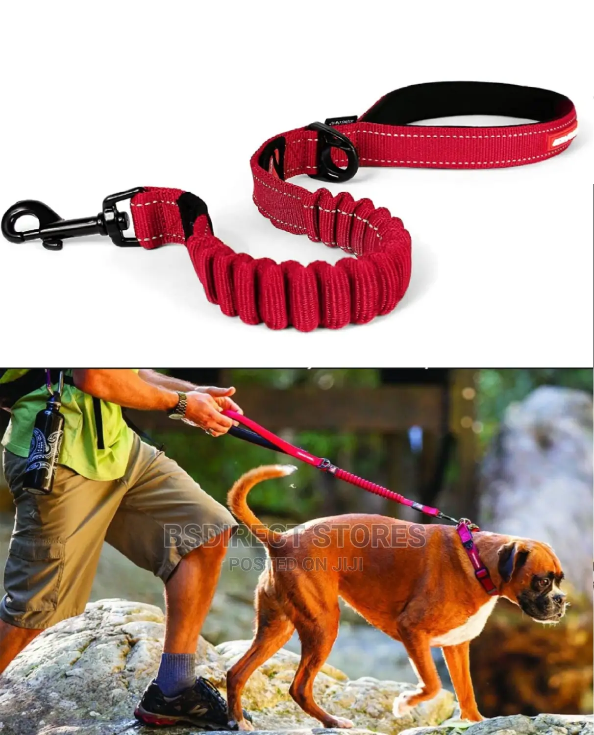 Ezydog ZERO SHOCK 25" RED Leash Shock Absorbing Dog Leash
