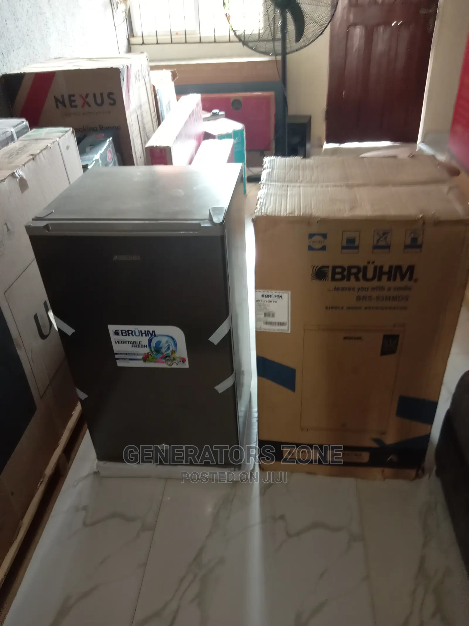(Silver)-BRS-93mmds Brand New Bruhm Fridge With Key Lock