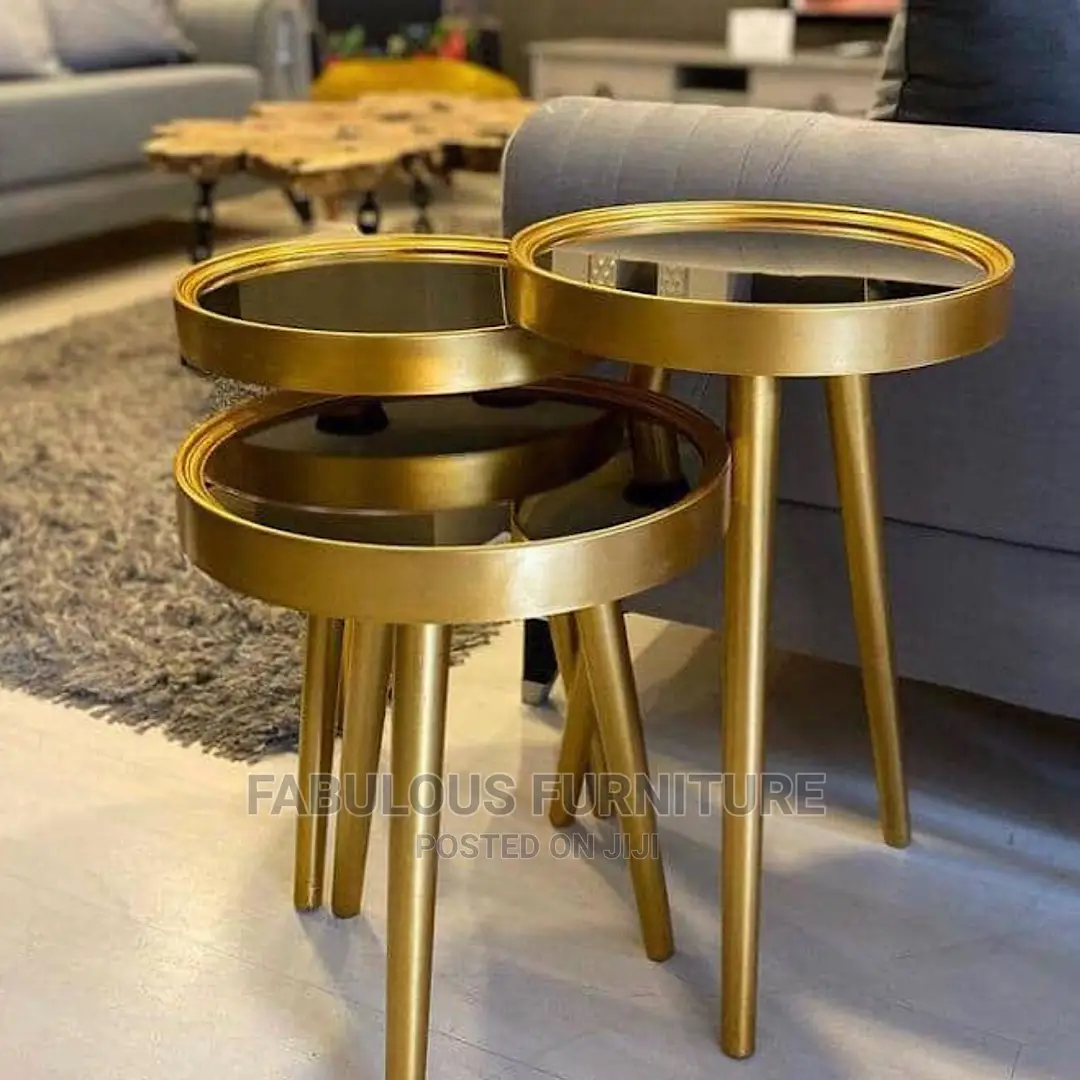 3in1 Gold Color Center Table
