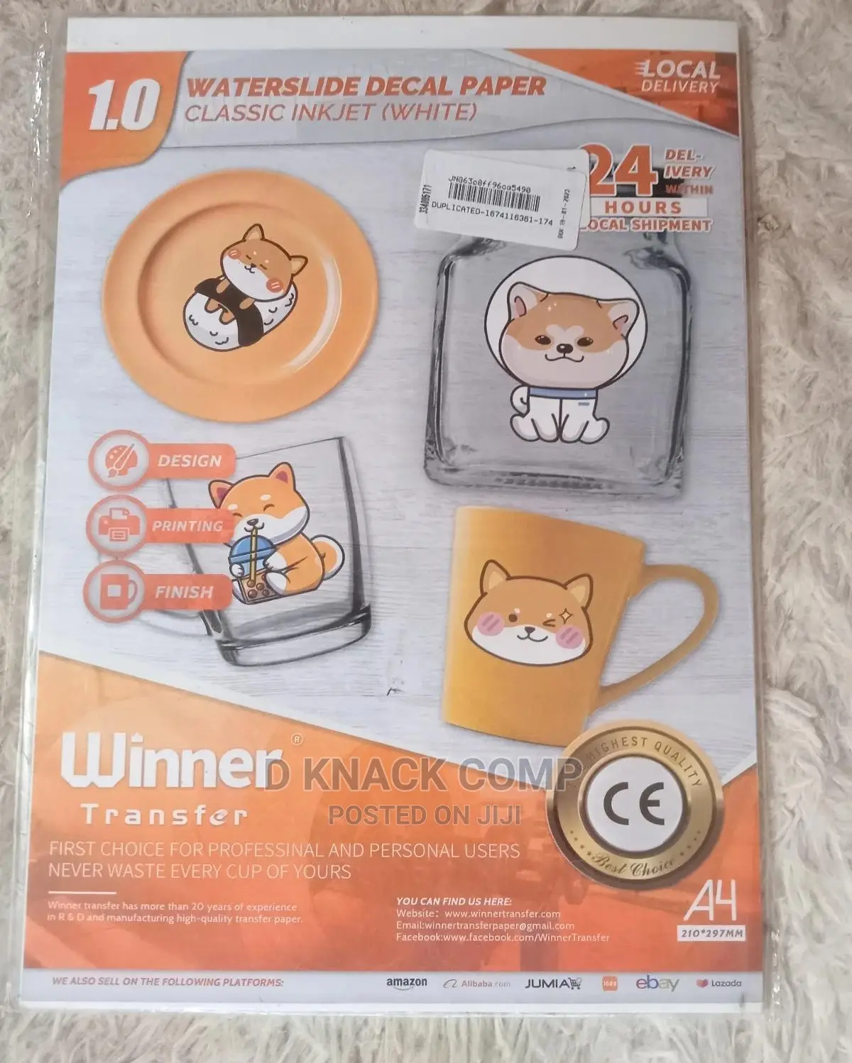 20 Sheets Transfer Inkjet for Tumbler Mug Glasse