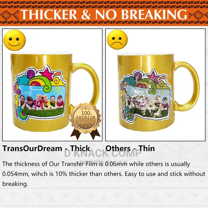 20 Sheets Transfer Inkjet for Tumbler Mug Glasse