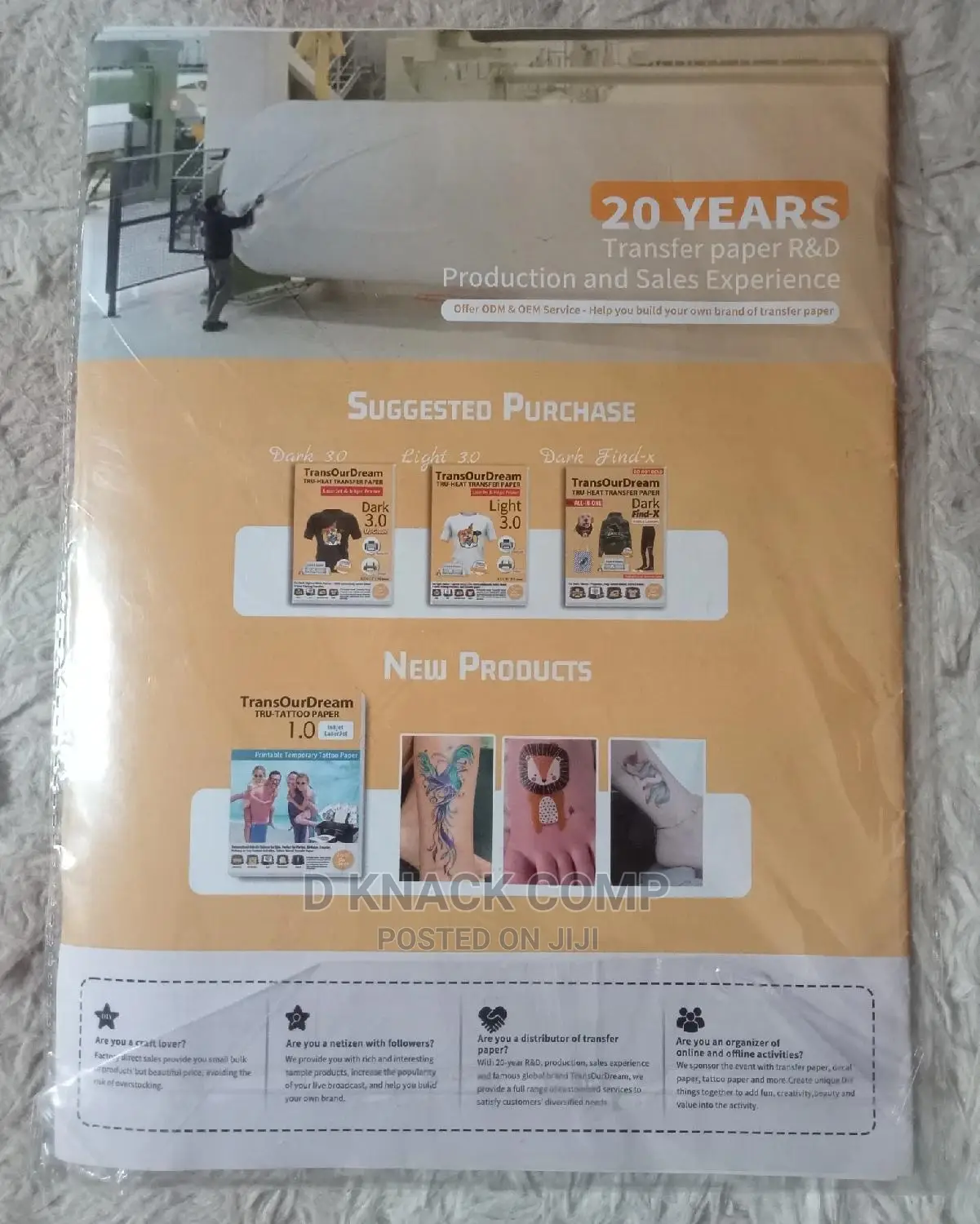 10 Sheets Laser Uncoated Heat Transfer Paper