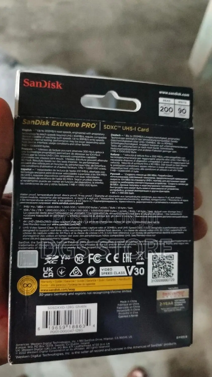 Sandisk Extreme Pro SDXC Uhs 1 Card 128gb Sd Card for Camera