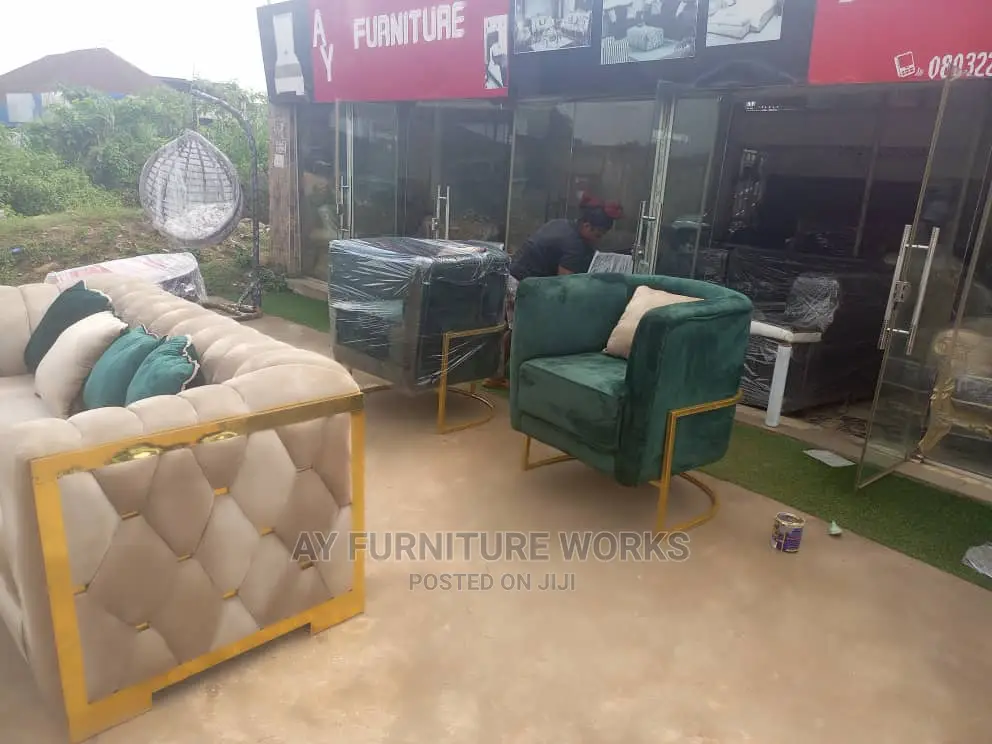 Modern 7 Seater Living Room Fabric Made Sofa Chair.