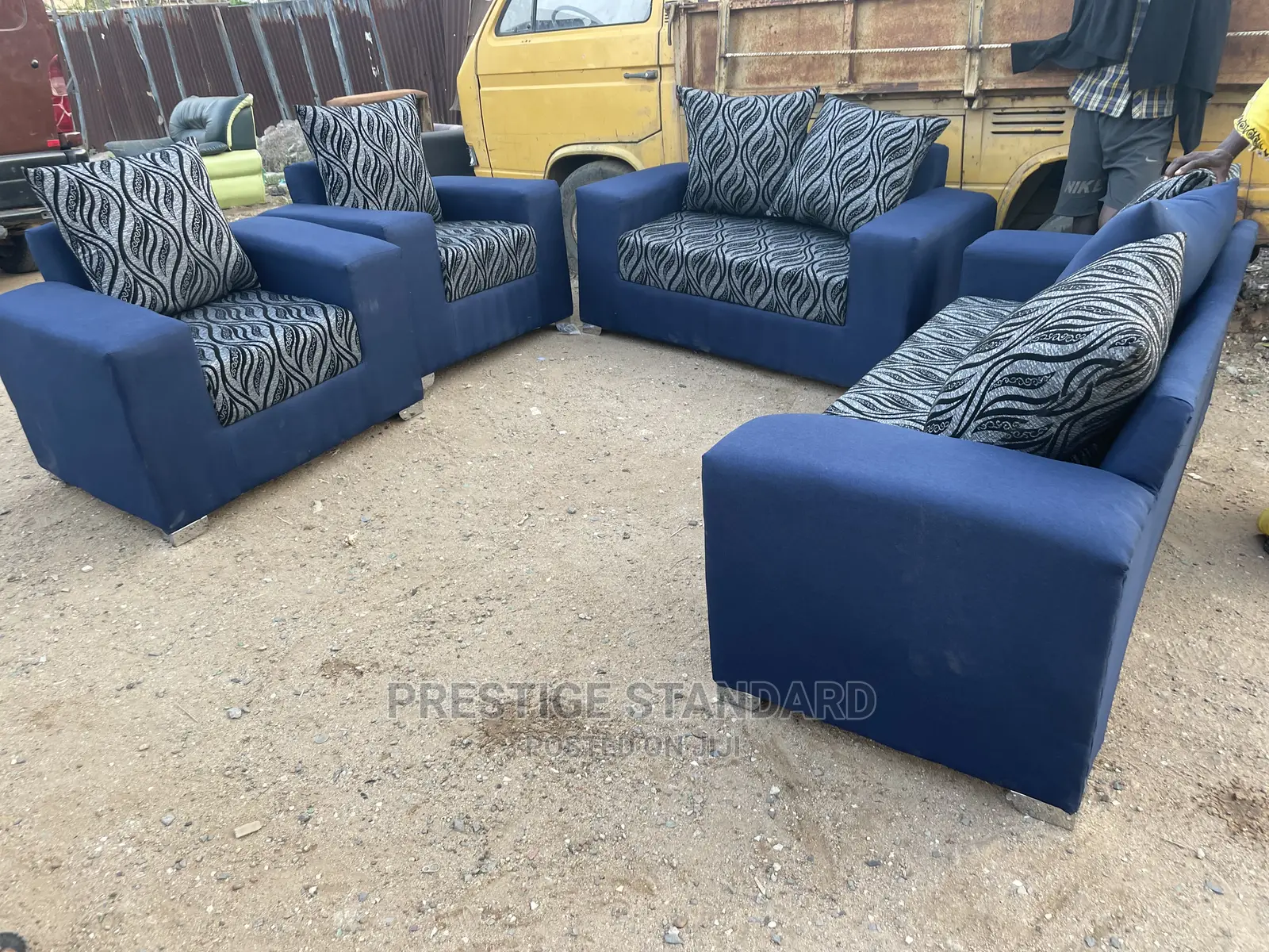 Quality 7 Seater Living Room Fabric Sofa Chair.