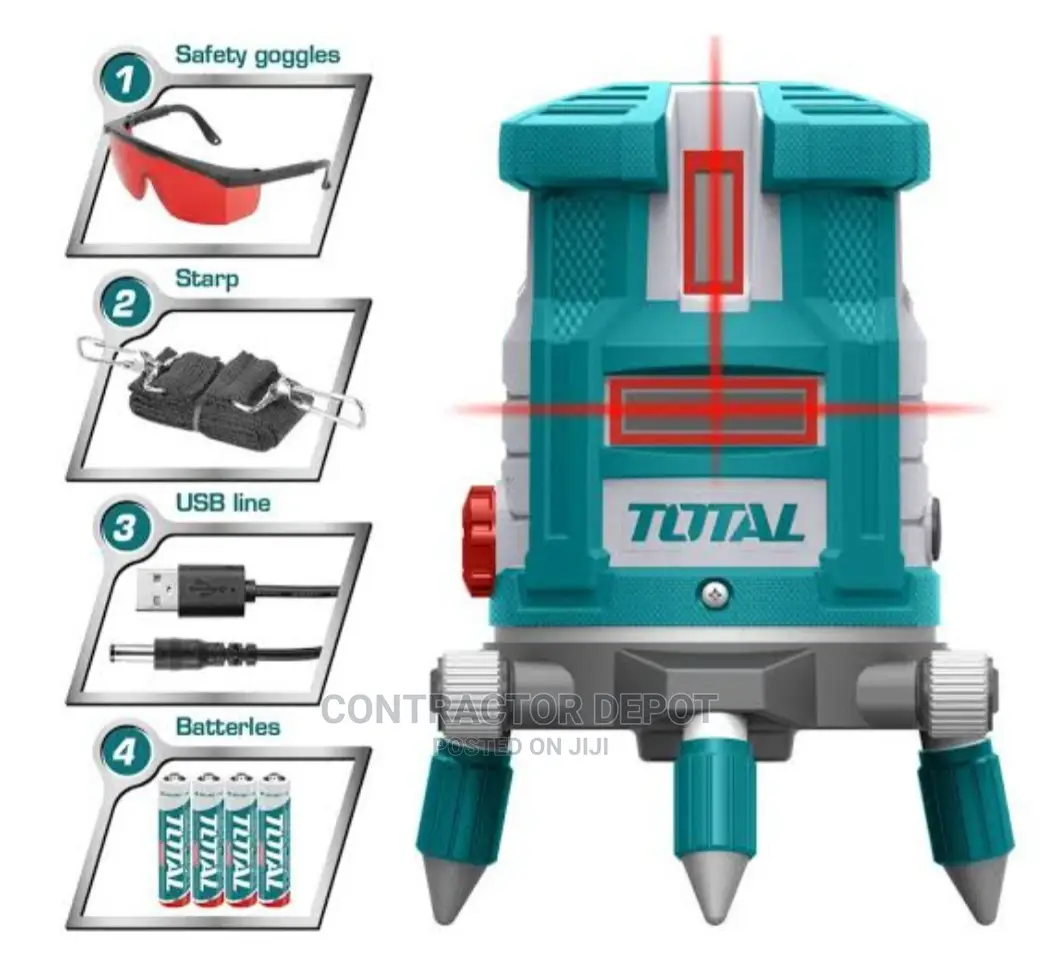 Total Self-Leveling Line Laser Red Laser Beams 0 - 30M