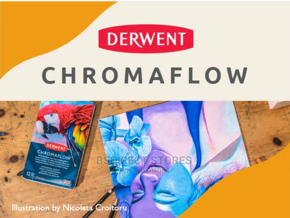 Derwent Chromaflow Pencil 12, Drawing, Colouring Layering
