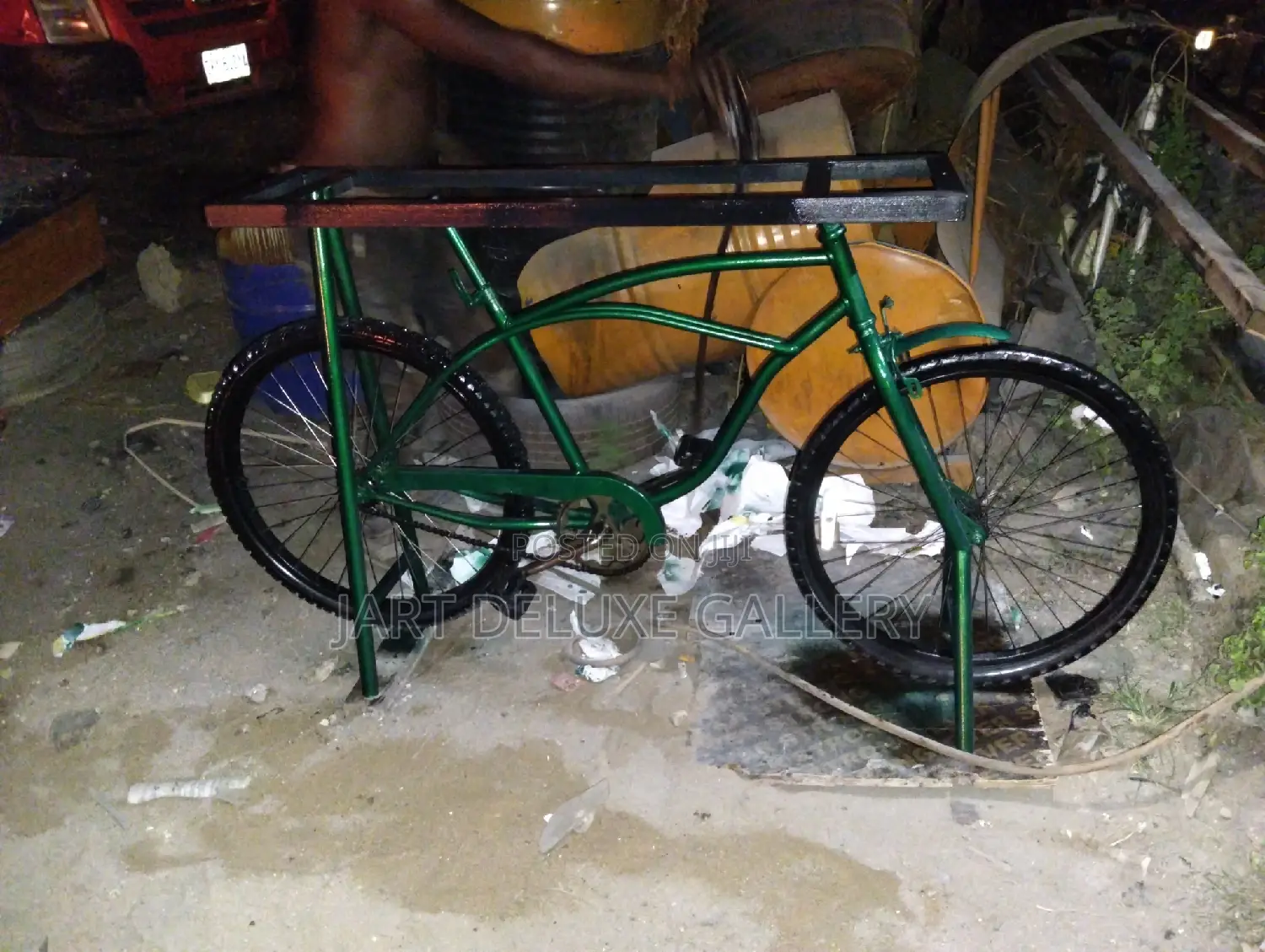 Recycled Bicycle Console Art