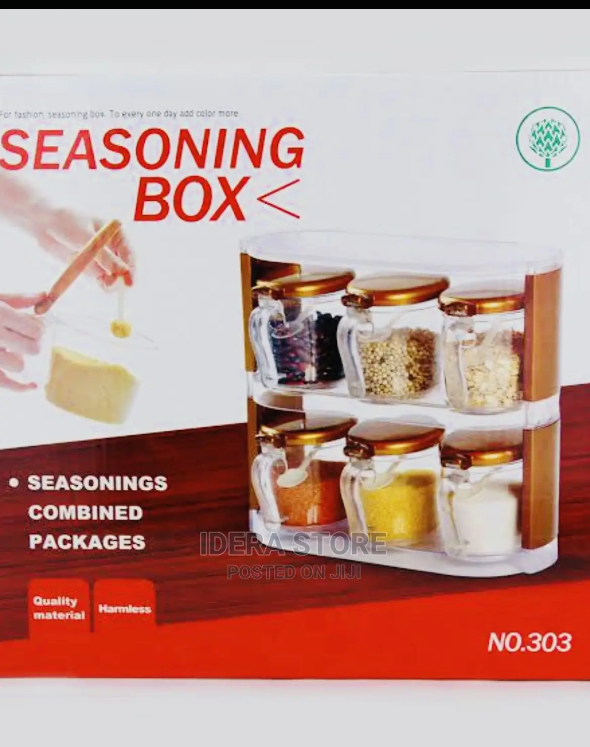 Kitchen Seasoning Box/ Spice Jar- Set of Six