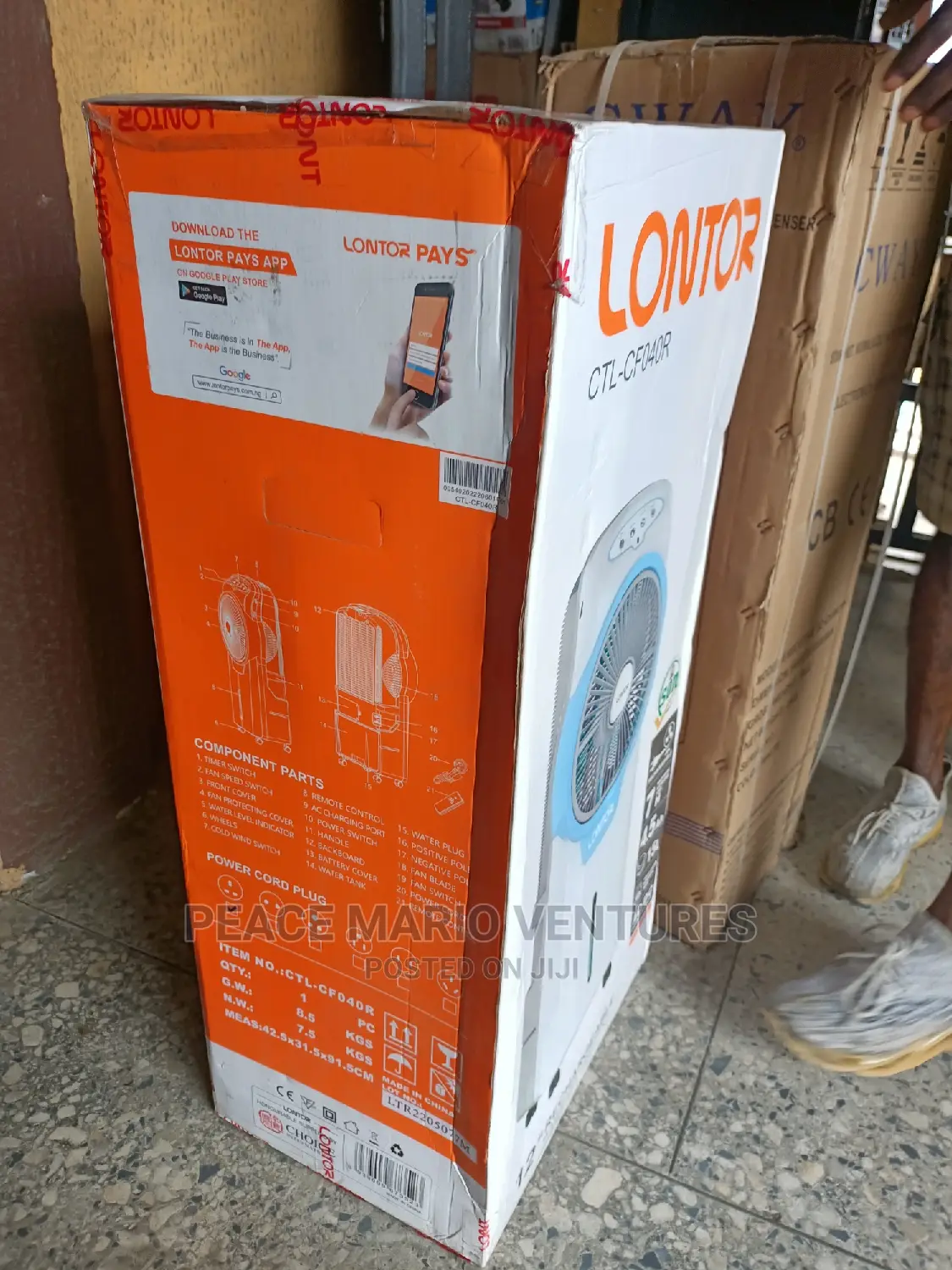 Original Lontor 12" Rechargeable Water Fan With Warranty