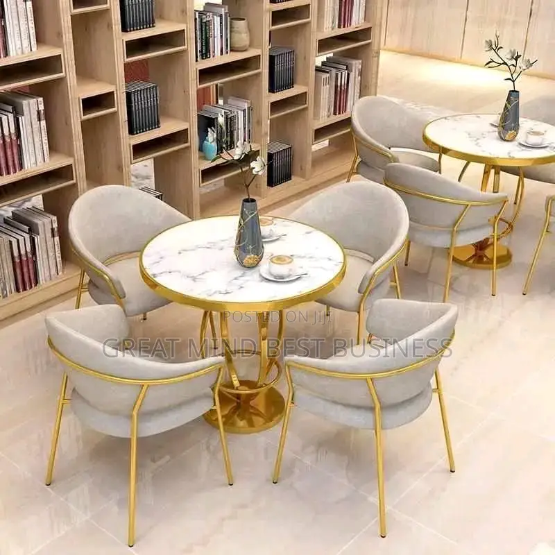 Gold Restaurant Table and Chairs