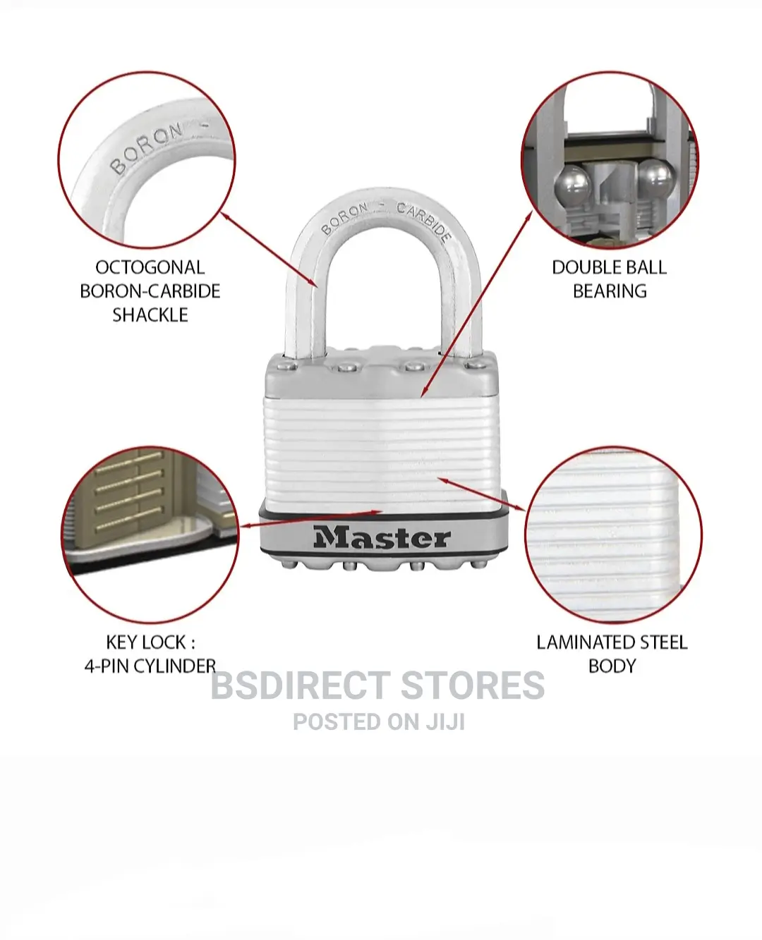 Master Lock Excell Heavy Duty Laminated Steel Padlock 50mm