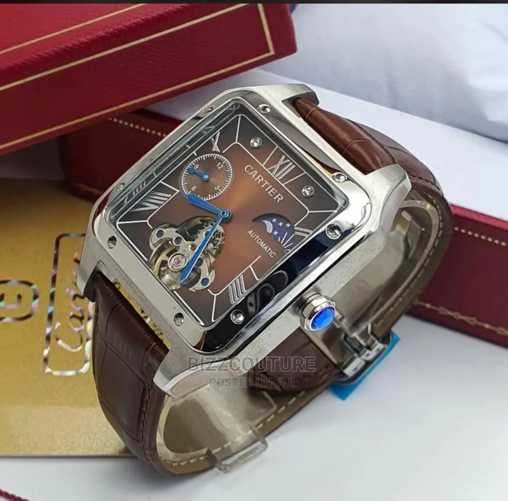 Original CARTIERS Leather Strap Watch Available in Store