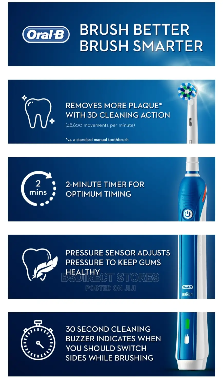 Oral B Pro2000n Crossaction Rechargeable Electric Toothbrush