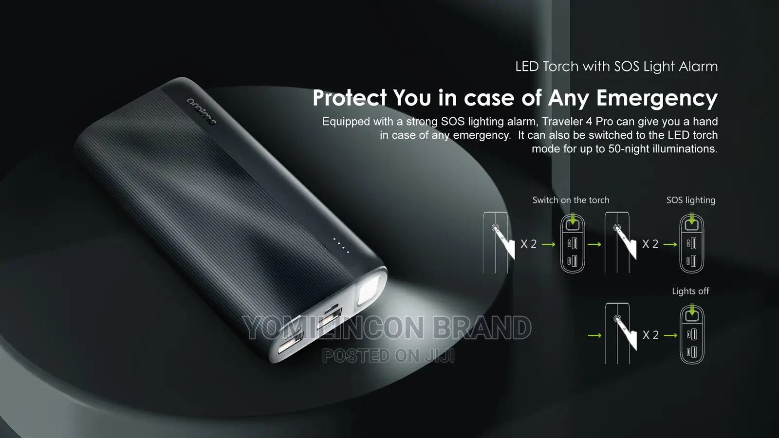 Oraimo Power Bank Opb-P204dq 20000mah - Black