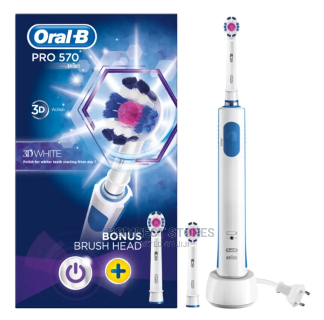 Oral B Pro 570 Electric Toothbrush 3D White With Refill Head