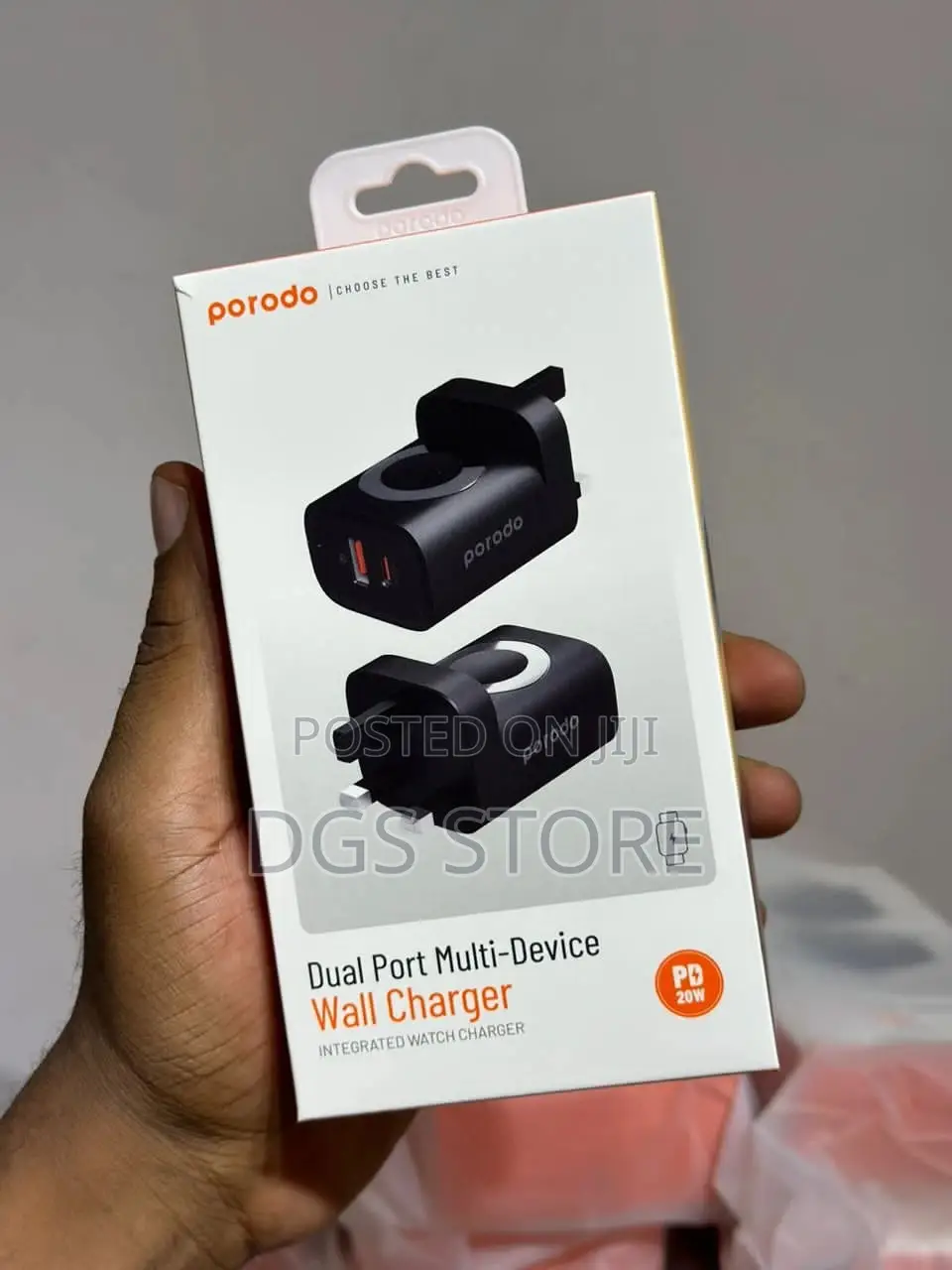 Porodo Dual Port Multi Device Wall Charger With Apple Watch
