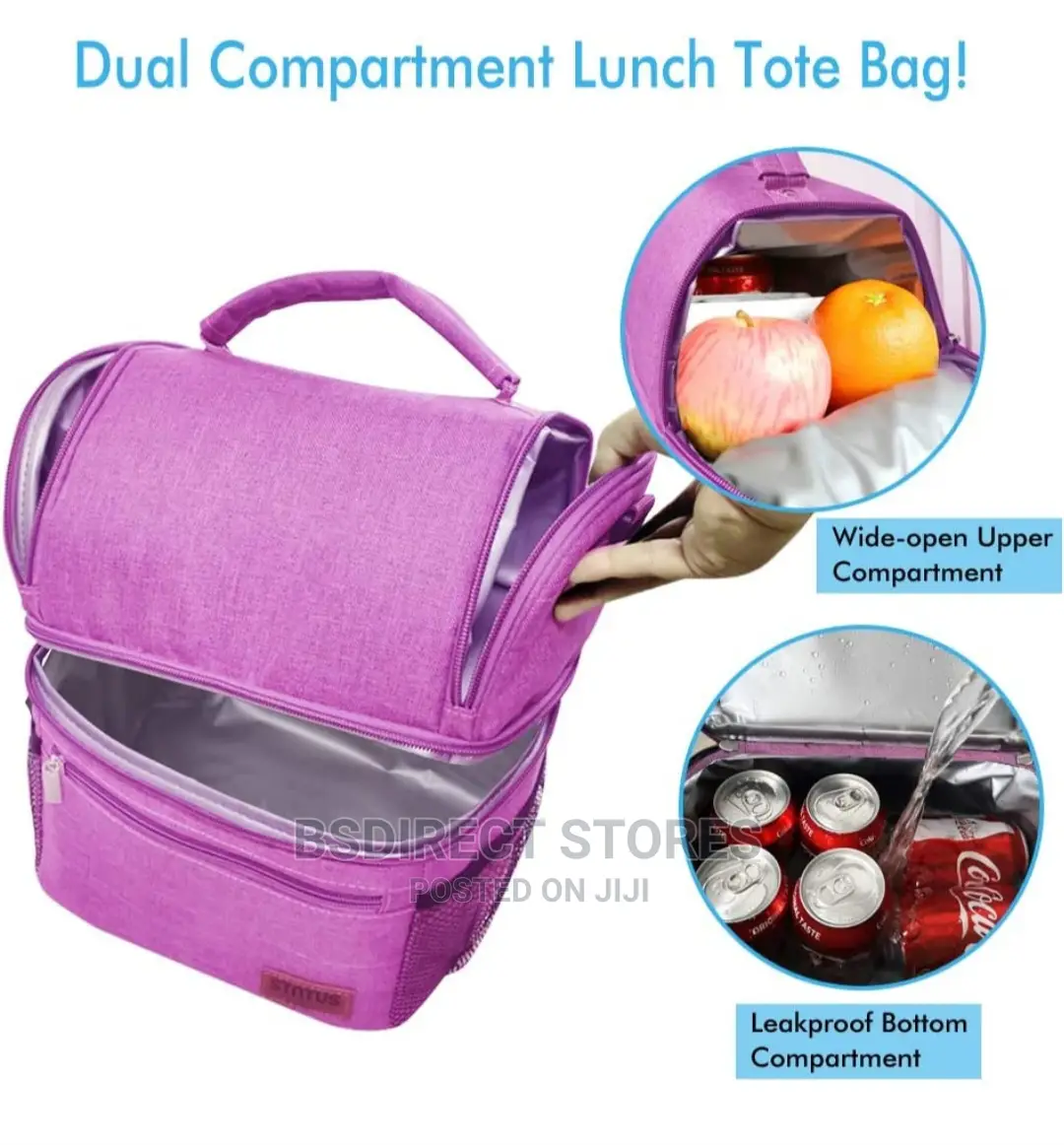 STNTUS PURPLE Cooler Lunch Bag Thermal Cool, With Ice Pack
