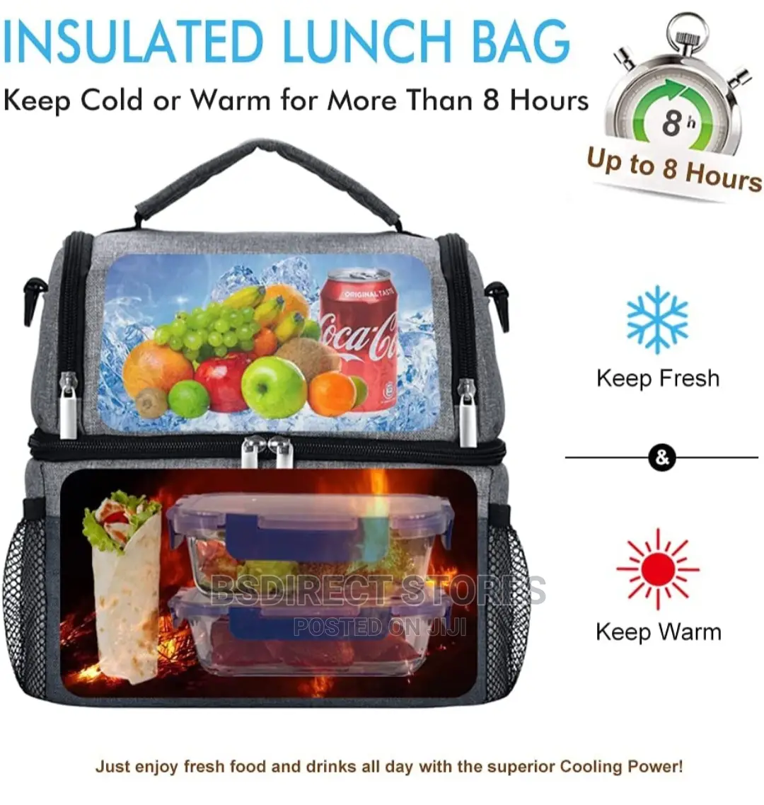 STNTUS GREYDARK Cooler Lunch Bag Thermal Cool, With Ice Pack
