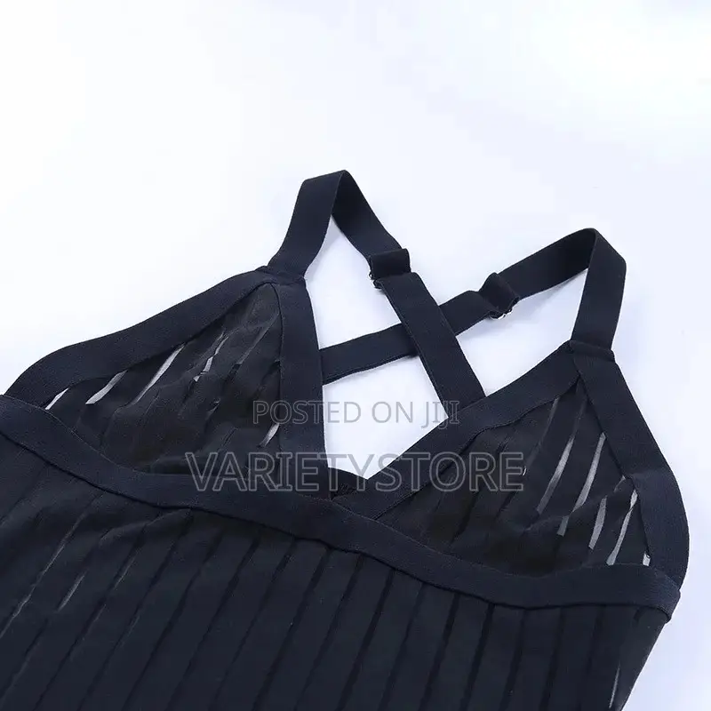 Black Sexy See Through Mesh v-Neck Bodycon Party Mini Dress