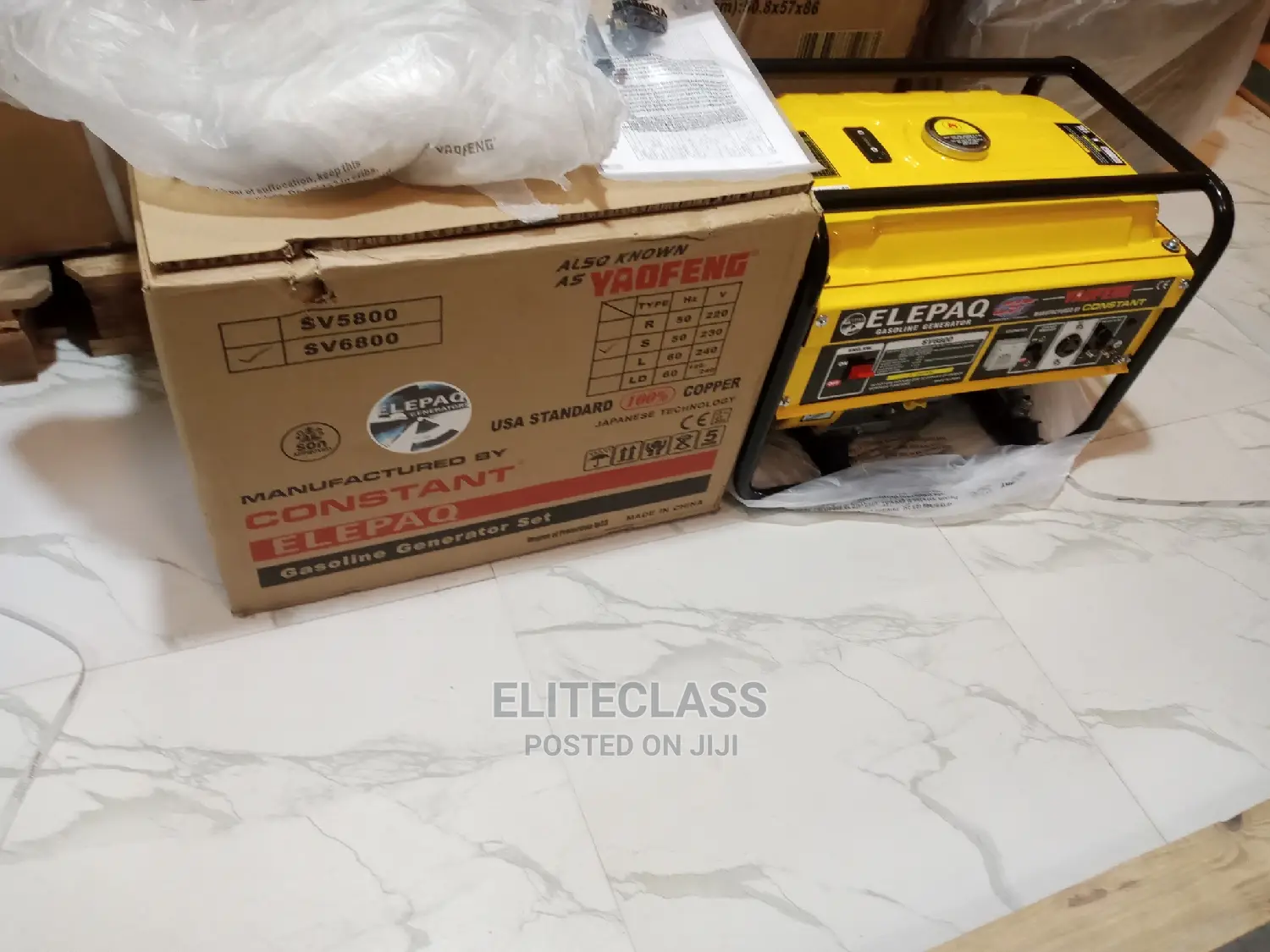 High Quality Elepaq Constant 4.5kva Manual Generator SV6800
