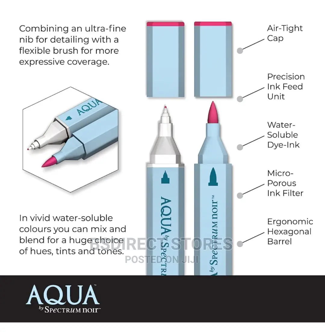 Spectrum Noir Aqua Artist's Water Based Dual Nib Marker Pens