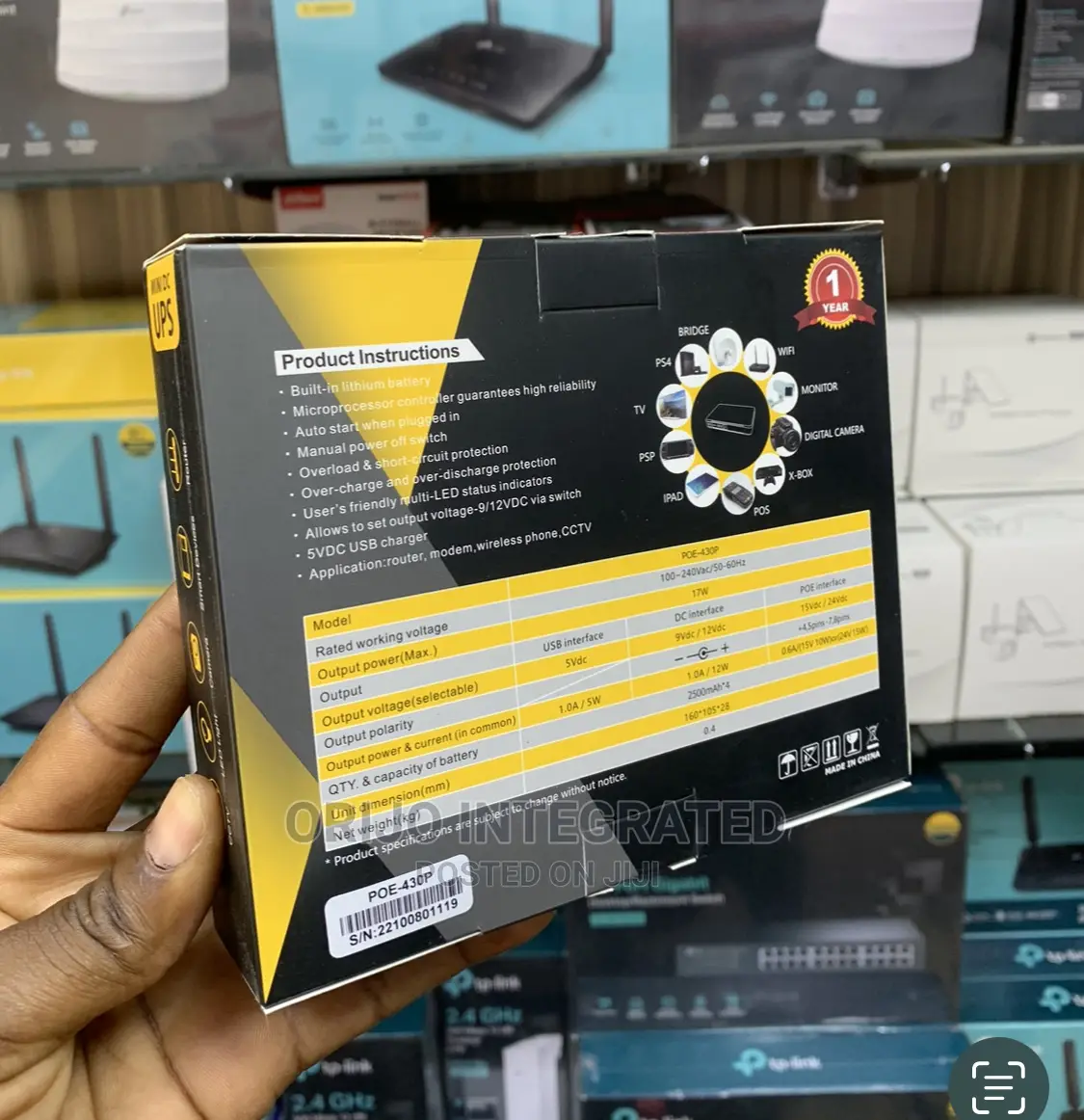 Poe 430p Mini Dc Ups for Router 9v 12v 15v 10000mah
