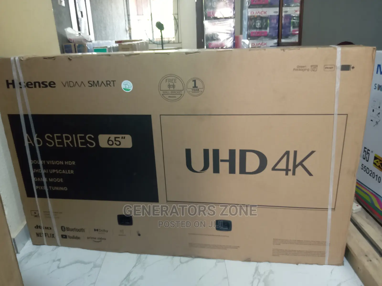 Hisense LED 65A6H 65-Inch Uhd Smart LED Tv+Wifi+ Av,Usb,Hdmi