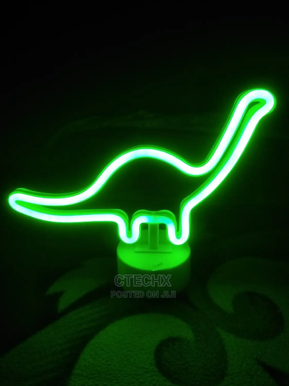 Neon Green Dinosaur LED Lamp
