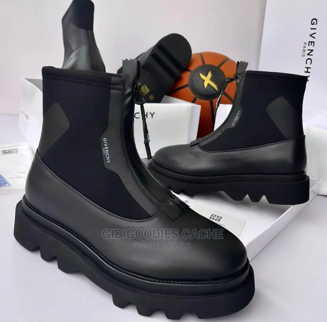 Givenchy Men's Black Neoprene Combat Boots